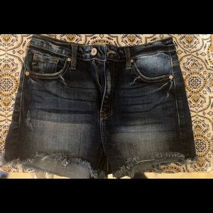 KanCan high rise Jean shorts dark blue size Medium. Worn once.